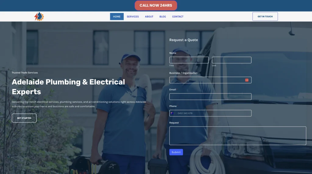 website adelaide plumbing and electrical